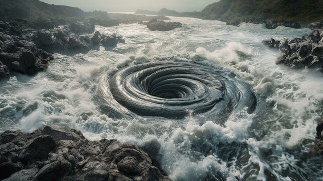 A massive whirlpool threatening to swallow up everything in its path Generative AI