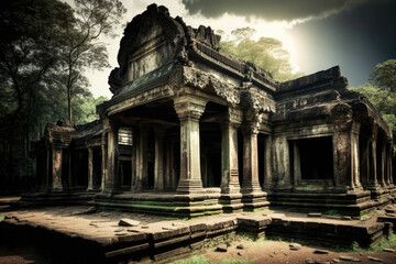 Obraz premium old building of a temple. Generative AI