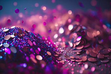 bright glitter background image with pink and purple colors. Generative AI
