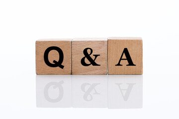 Q & A written on wooden blocks