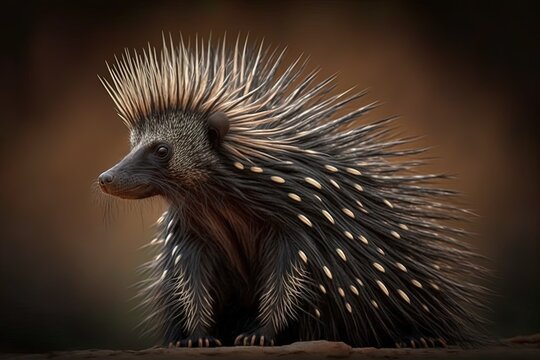 Divergent Majesty: The Striking Indian Crested Porcupine Generative AI