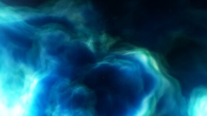 Cosmic background with a blue purple nebula and stars
