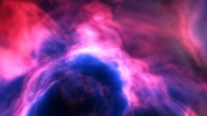 Cosmic background with a blue purple nebula and stars
