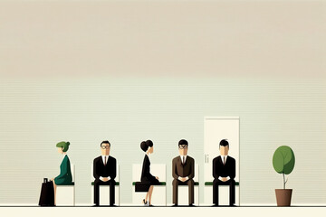 Business people waiting for job, concept of Employment and Job market, created with Generative AI technology