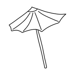 umbrella sea beach hand drawn