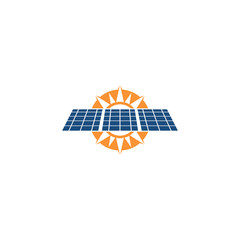 Solar Energy logo design. Solar panel icon isolated on white background