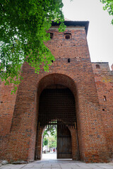 West gate into Castle and Cathedral in Frombork, Poland. 