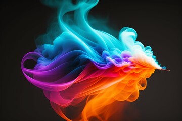 Abstract colorful ink and smoke waves
