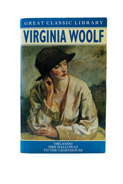 Lublin, Poland. March 11 2023. Three Virginia Woolf novels: Orlando, Mrs Dalloway, To the lighthouse in one volume published as part of Great Classic Library