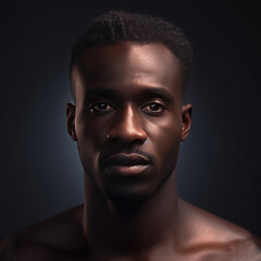 Young african american male man in studio portrait (Generative AI)