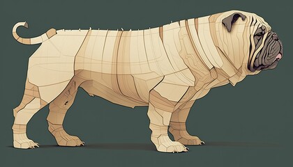 sharpei dog Creative illustration. (Ai Generate)