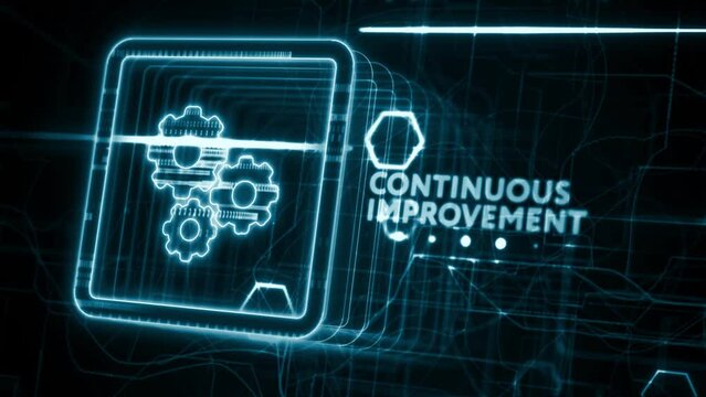Business, technology, internet and network concept. Virtual screen of the future and sees the inscription: Continuous improvement.