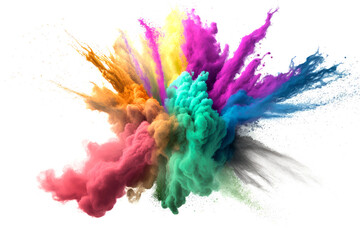 colorful powder paint explosion. abstract background. Generative ai