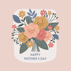 Mothers Day Greeting card flower bouquet