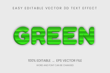 Green 3D Text Effect Clean and Stylish Simple Editable Font Style Design