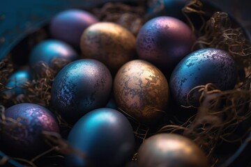Fototapeta na wymiar Close up Easter Eggs Design, Beautiful Pascha Decoration