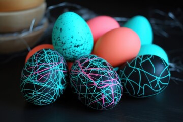 Neon Easter Eggs, Modern Decor