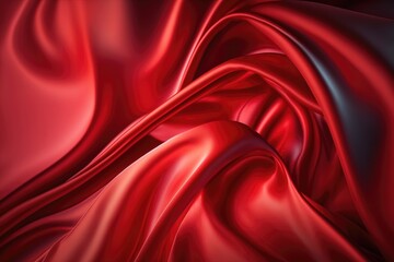 Fototapeta na wymiar Red silk satin background. Abstract background luxury cloth or liquid wave or wavy folds.