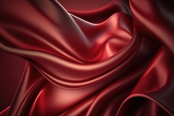 Obraz premium Red silk satin background. Abstract background luxury cloth or liquid wave or wavy folds.