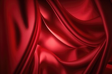 Obraz premium Red silk satin background. Abstract background luxury cloth or liquid wave or wavy folds.