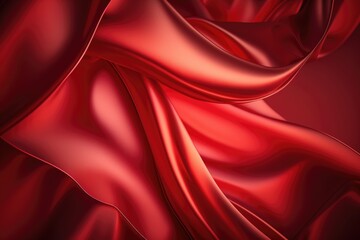 Obraz premium Red silk satin background. Abstract background luxury cloth or liquid wave or wavy folds.