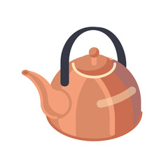 copper teapot. vector element of kitchen utensils