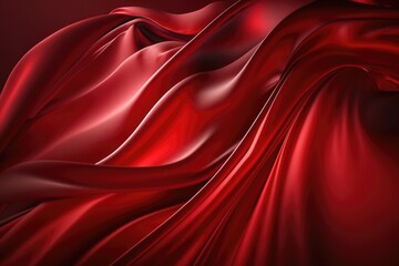 Obraz premium Red silk satin background. Abstract background luxury cloth or liquid wave or wavy folds.