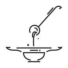 Soup outline icon. Serving the first course