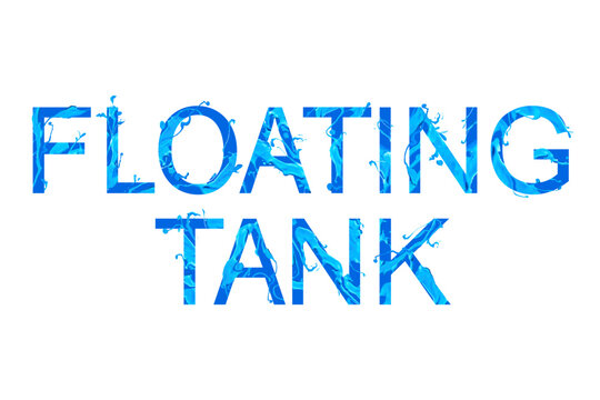 Floating tank. Blue paint letters