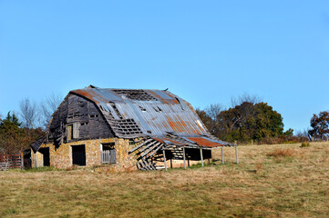 Abandoned Stone Barn in Arkansas