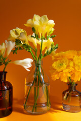 bouquet of yellow tulips in vase