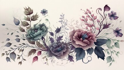 Dreamy Blooms: Watercolor Floral Pattern with an Ethereal Feel