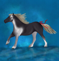 Obraz na płótnie Canvas Raster digital illustration, horse realistic portrait in high resolution
