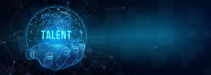 Open your talent and potential. Talented human resources - company success.  3d illustration