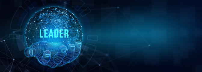 Successful team leader.  Business leadership concepts. A successful team leader is a manager market leader.  3d illustration