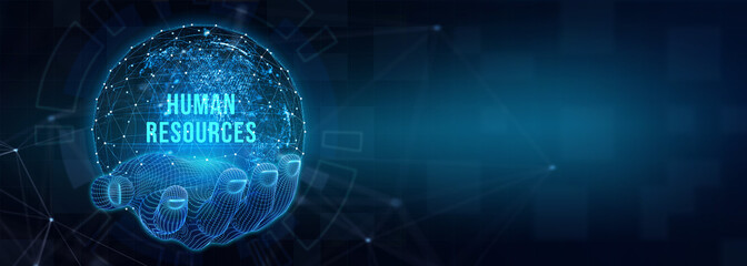 Business, Technology, Internet and network concept. Human Resources HR management concept.  3d illustration