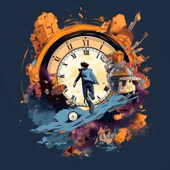 Foto op Canvas Time travel. Jump into the time portal in hours © NeuroSky