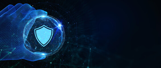 Cyber security data protection business technology privacy concept.  3d illustration