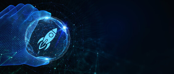 Start-up Funding Crowdfunding Investment Venture Capital Entrepreneurship. Business, technology, internet and networking concept. 3d illustration © TenPixels