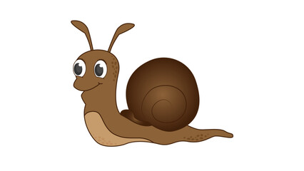 Cute cartoon brown snail garden animal