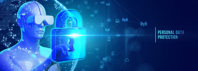 Data protection privacy concept. Personal data protection. 3d illustration