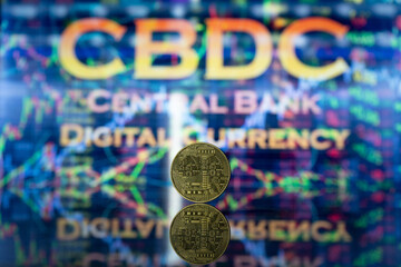 Central bank digital currency coin. CBDC is new generation digital money