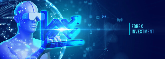 Business, Technology, Internet and network concept. Financial Graph. Stock Market chart. Forex Investment. 3d illustration