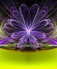 abstract purple fractal floating flower background