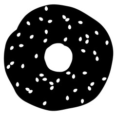Simple bagel illustration. Transparent PNG design element for websites, print and other graphics.