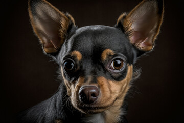 Majestic Pinscher Dog on a Dark Background: A Stunning Representation of the Breed's Bold and Loyal Traits