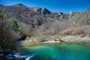 Naklejka na ściany i meble Dobra River, Cangas de Onís, Asturias, Spain