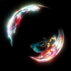 3D illustration of a black hole.