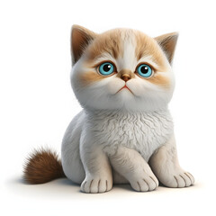 Obraz premium Playful 3D Cat: A Pouncing Purrball