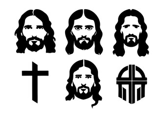 Jesus Head Transparent Vector Sheet, Jesus Christ Face, Transparent Jesus Logo, Christian Logo
